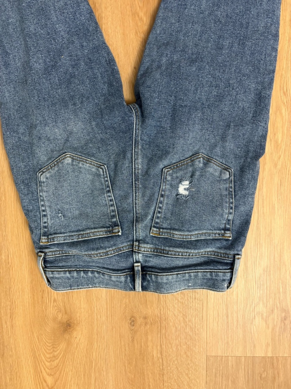 LOFT Indigo Distressed High-Rise Skinny Jeans - Picture 11 of 15